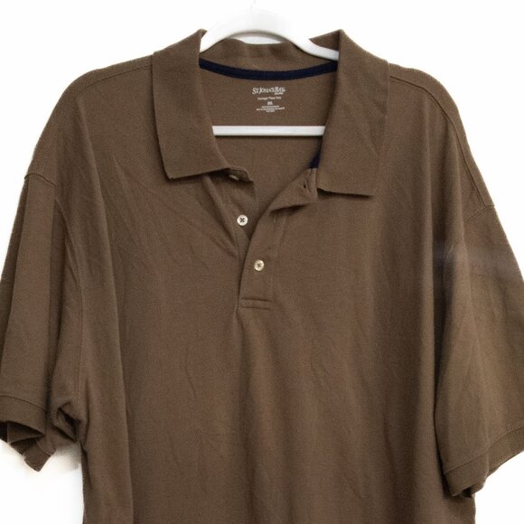 St. Johns Bay Mens Heritage Pique Polo Shirt 3XL Brown - Picture 4 of 8